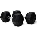 Rubber Encased Hex Dumbbell Hand Weights. Single Dumbbells Or Dumbbell Pairs. 5LB To 100 LB Dumbbell Sets For Strength Workouts