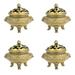 4 Pieces Old Incense Burner Holder Durable Office Unique Brass Stand Household Home Supplies Vintage Decor