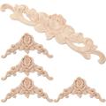 Wood Carved Long Flowers Cabinet Door Decoration Accessories Appliques For Furniture Onlay Vintage Decorate Bed Decorations Home DÃ©cor Wooden