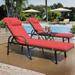 Kullavik Outdoor Chaise Lounge Furniture 3-Piece Set Red New