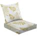 2-Piece Deep Seating Cushion Set Tropical pattern seamless palm leaves Gold glitter pattern palm leaf Outdoor Chair Solid Rectangle Patio Cushion Set