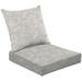 2-Piece Deep Seating Cushion Set seamless foliage Wedding endless pattern light grey color Leaves line Outdoor Chair Solid Rectangle Patio Cushion Set