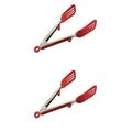 Steak Tongs BBQ Appetizers 2 Pieces Food Silica Gel Barbecue Clamp Stainless Steel Clip Kitchen Silicone Handle