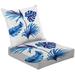 2-Piece Deep Seating Cushion Set set botanical graphic elements Tropical leaves motifs for graphic Outdoor Chair Solid Rectangle Patio Cushion Set