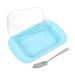 2 Count Butter Box Crisper Dustproof Cheese Tray Dish with Lid Glass Containers Lids Keeper Plastic Case