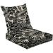 2-Piece Deep Seating Cushion Set Seamless leaves Tropical leaf line arts jungle plants Exotic pattern Outdoor Chair Solid Rectangle Patio Cushion Set