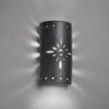 Luxury Lighting Asavva 17 High Starburst Ceramic Outdoor Wall Light Rubbed Pewter Finish LED Bulb Included