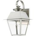 1 Light Small Outdoor Wall Lantern in Classic Style-12.5 inches Tall and 7.5 inches Wide-Brushed Nickel Finish Bailey Street Home 218-Bel-4822500