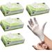 Non Powder Vinyl Gloves Set Of 4 Bulk Pack - Each Box Has 100 For Cooking Cleaning Travelling And Diaper Changing - Transparent White