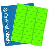 Neon Address Labels - 2.625 x 1 - Pack of 3 000 Labels 100 Sheet Pack - Inkjet/Laser Printer - Online Labels (Color: Neon Green)