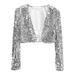 Womens Suit Jackets Women s Short Sequin Party Long Sleeve Jacket PartyBlazer