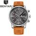 BENYAR Men s Date Military Watch Genuine Leather Band Sport Quartz Wristwatches