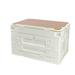 Tomfoto Camping Picnic Storage Box Foldable Car Backup Storage Box Multifunctional Plastics Box With Wooden Lid