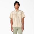 Dickies Men's Newington Short Sleeve Shirt - Sandstone Overdyed Acid Wash Size M (WSR92)