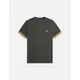 Fred Perry Men's FP Striped Cuff T-Shirt - Field Green - Size: Regular