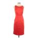 Banana Republic Factory Store Casual Dress - Sheath Crew Neck Sleeveless: Red Print Dresses - Women's Size 2