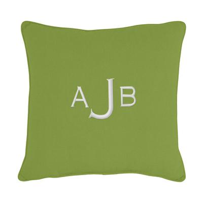 Monogrammed Outdoor Throw Pillow - Canvas Fern Sunbrella, 16