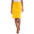 Plus Size Women's True Fit Stretch Denim Short Skirt by Jessica London in Sunset Yellow (Size 14)
