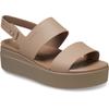 Keilsandalette CROCS "Brooklyn Low Wedge", Damen, Gr. 39, braun (latte, mushroom), Croslite, casual, Schuhe, Sommerschuh, Sandale, Keilabsatz, mit modischer Plateausohle