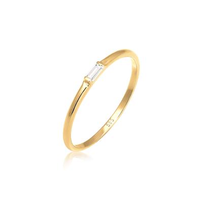 Verlobungsring ELLI PREMIUM "Stabelring Topas Rechteck Verlobung 585 Gelbgold" Gr. 58, gold, Fingerringe, Damen, 58mm, Gelbgold 585, 1mm Image