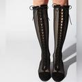 Free People Shoes | Free People X Jeffrey Campbell Nwob/Nwot Joe Lace Up Black Mesh Boots Size: 7 | Color: Black | Size: 7