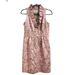 Anthropologie Dresses | Anthropologie Leifsdottir Pink Gold Tan Size 6 Sleeveless Floral Ruffles Dress | Color: Gold/Pink | Size: 6