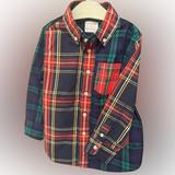 J. Crew Shirts & Tops | J.Crew Toddler 2t Button Down Perfect Condition | Color: Green/Red | Size: 2tb