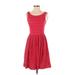 Postmark from Anthropologie Casual Dress - A-Line Scoop Neck Sleeveless: Red Print Dresses - Women's Size X-Small