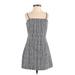 Pull&Bear Casual Dress - Mini: Black Plaid Dresses - Women's Size Small