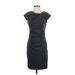 White House Black Market Cocktail Dress - Sheath: Gray Solid Dresses - Women's Size 4 Petite