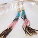 Anthropologie Jewelry | Brand New In Box! Boho Beaded Statement Earrings | Color: Gold/Pink | Size: Os