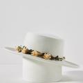 Anthropologie Accessories | Anthropologie Felt Boater W/ Dried Babies Breath Forever Collectionweddinghatnew | Color: Cream/Green | Size: Os