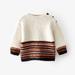 Zara Shirts & Tops | Euc Zara Baby Jacquard Knit Sweater, Size 12-18m | Color: Brown/Cream | Size: 12-18mb