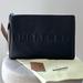 Burberry Bags | Burberry Logo Embossed Leather Zip Pouch/Clutch In Black | Color: Black | Size: 12x7.9”