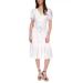 Michael Kors Dresses | Michael Michael Kors Women’s White Pinstripe Ruffle Tie-Front Maxi Dress Size Mp | Color: White | Size: Mp
