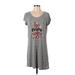 Daisy Fuentes Casual Dress - Shift: Gray Graphic Dresses - Women's Size Small