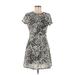 Topshop Casual Dress - Shift: Ivory Animal Print Dresses - Women's Size 6