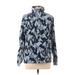 Eddie Bauer Fleece Jacket: Below Hip Blue Floral Jackets & Outerwear - Women's Size Medium