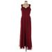 Dessy Collection Cocktail Dress - Formal Sweetheart Sleeveless: Burgundy Print Dresses - New - Women's Size 4