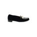 Stuart Weitzman Flats: Loafers Chunky Heel Classic Black Leopard Print Shoes - Women's Size 7 1/2 - Almond Toe