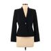 Ann Taylor LOFT Wool Blazer Jacket: Short Black Print Jackets & Outerwear - Women's Size 6 Petite