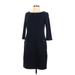 Vince Camuto Casual Dress - Sheath Crew Neck 3/4 sleeves: Blue Solid Dresses - Women's Size 10
