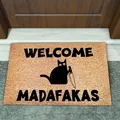 Tapis absorbant l'eau Doorvirus de bienvenue imprimé chat tapis doux pour chambre à coucher tapis