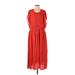 Arula Casual Dress - Maxi Scoop Neck Short sleeves: Red Print Dresses - Women's Size 5 Plus