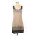 Trina Turk Casual Dress - Mini Scoop Neck Sleeveless: Tan Dresses - Women's Size 4