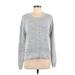 Lauren Conrad Pullover Sweater: Silver Solid Tops - Women's Size Medium