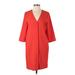 FRNCH Casual Dress - Shift: Red Solid Dresses - Women's Size Small