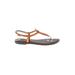 Sam Edelman Sandals: Brown Print Shoes - Women's Size 6 1/2 - Open Toe