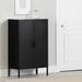 South Shore Eddison Metal 2-Door Storage Cabinet in Black | 9.75 H x 18.75 W x 41.75 D in | Wayfair 15399