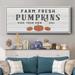 The Holiday Aisle® Farm Fresh Pumpkins Premium Framed Canvas- Ready To Hang Canvas, Solid Wood in Black/Orange | 12" H x 30" W x 1.5" D | Wayfair